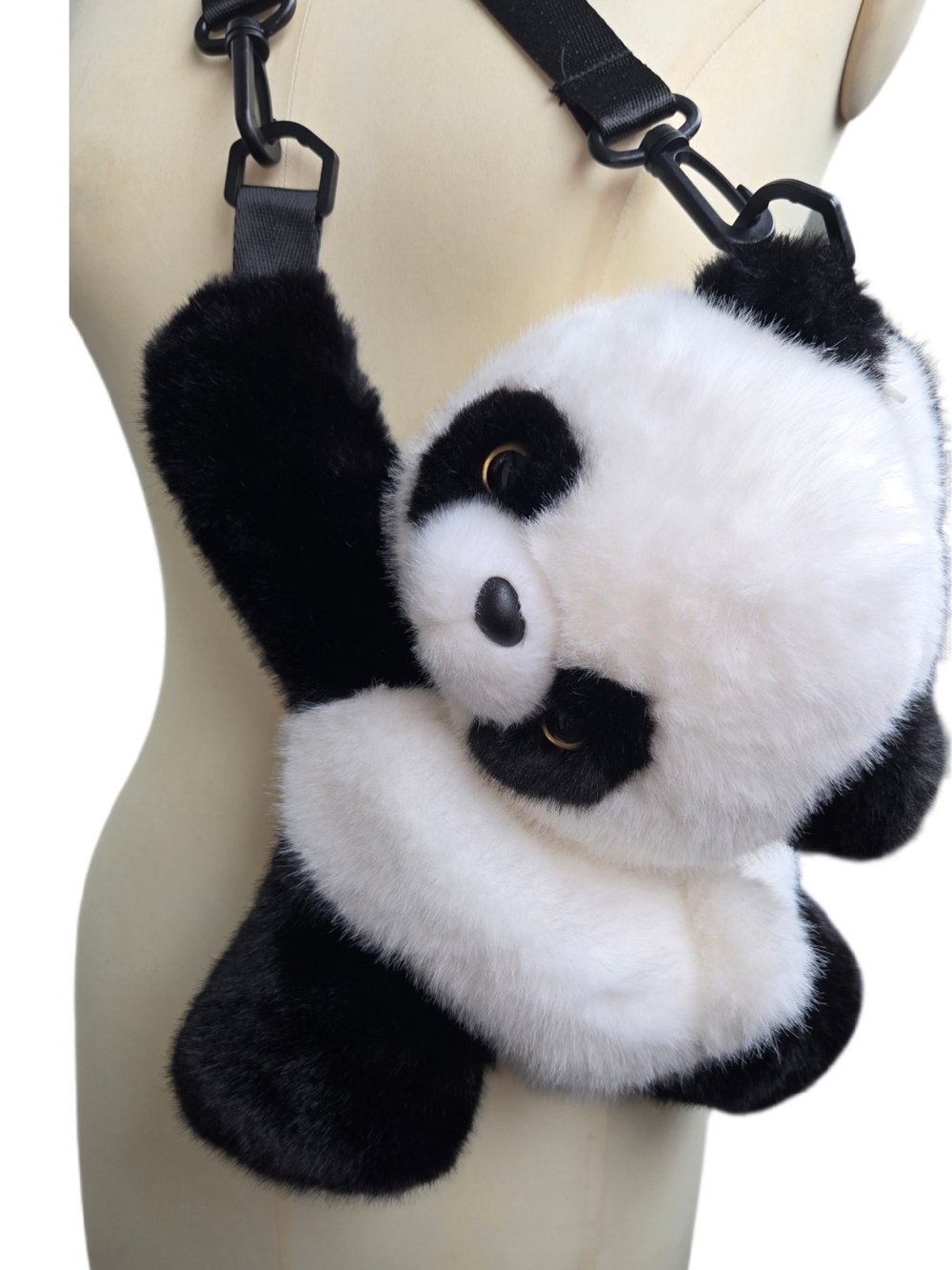 Plush Panda Crossbody / Backpack Bag